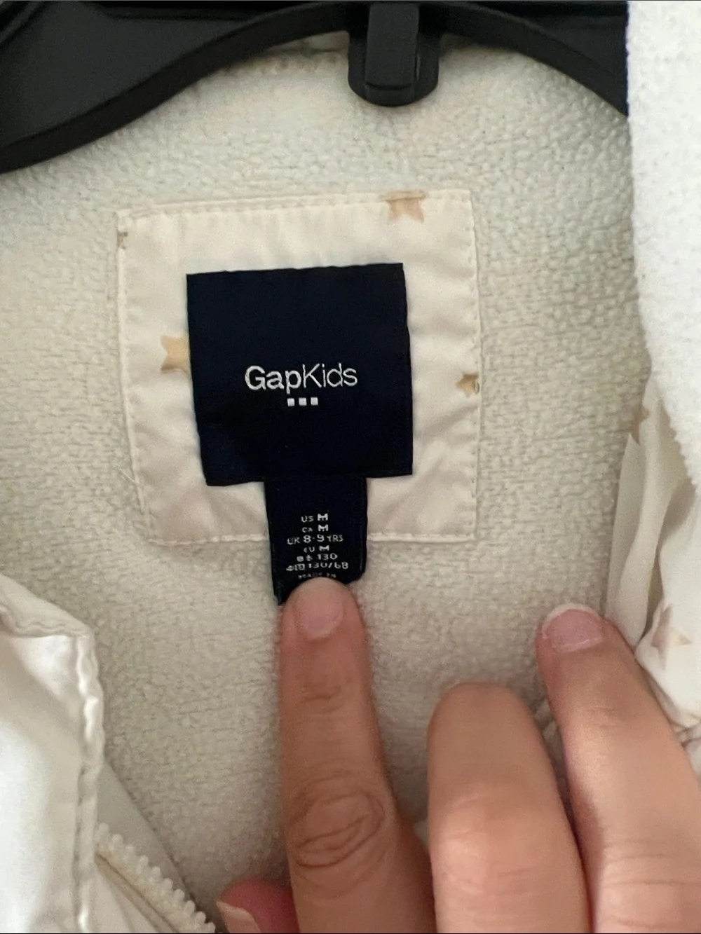 GAP Kids White Star-Print Puffer Jacket